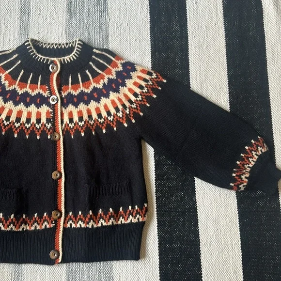PRICE DROP!🎀DÔEN HUE🎀Cardigan in ABERDEEN FAIR ISLE-Baby Alpaca!NWT! Size L! - Picture 4 of 8